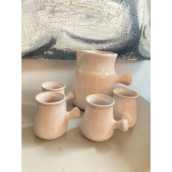 VTG Italian Modern Pottery Beverage Set Chocolate Dessert Coffee Mugs Pi… - Picture 2 of 14
